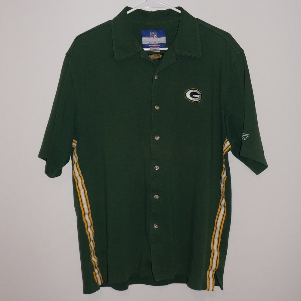 Reebok NFL Team Apparel Green Bay Button Down Shirt Men's Size Large